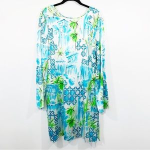 NWT Vintage Lilly Pulitzer Silk Sylvia Dress Belle Villa Via Blue